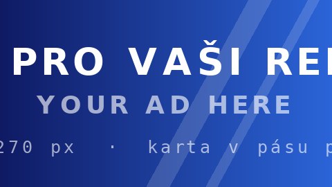 Ukázkový banner — 480 × 270 px · karta v pásu pořadů